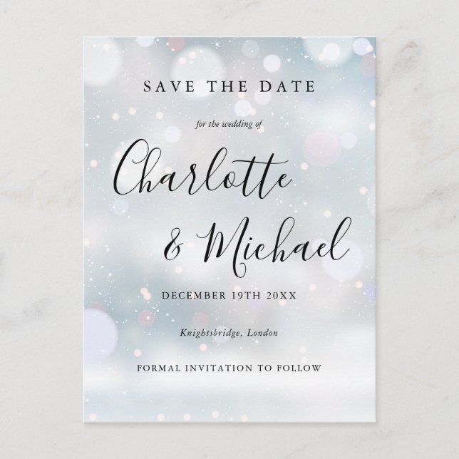 Carte Postale Signature Frost hiver Enregistrer la date (Devant)