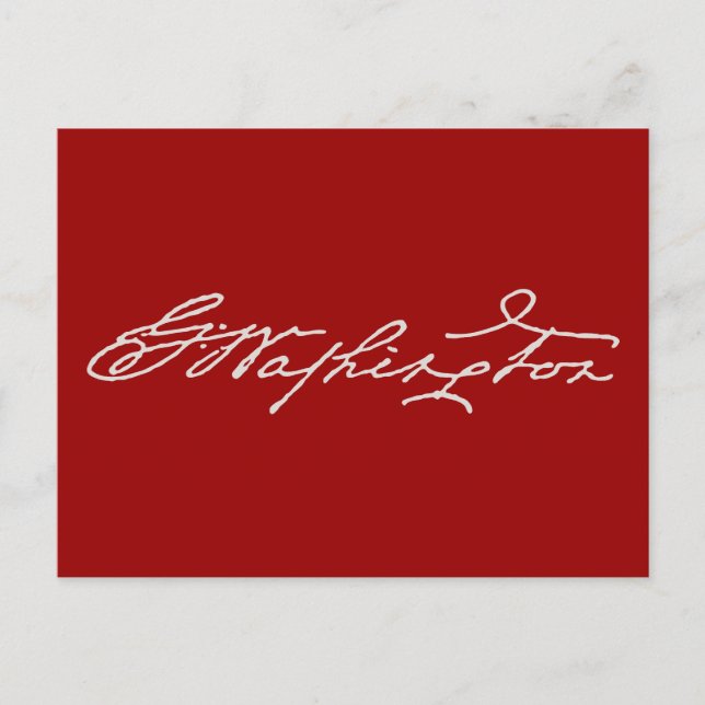 Carte Postale Signature George Washington (Devant)