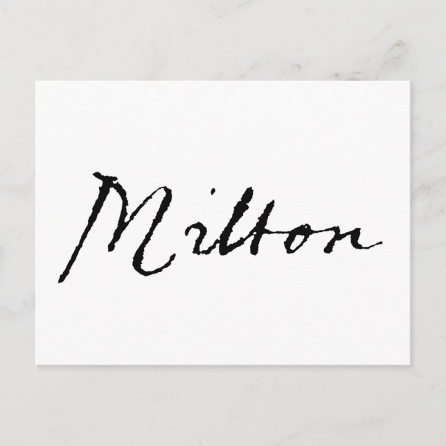 Carte Postale Signature John Milton (Devant)