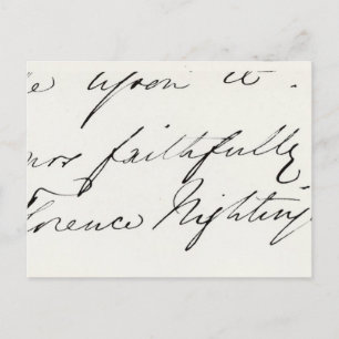 Carte Postale Signature of Florence Nightingale