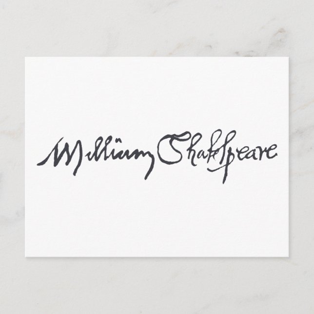 Carte Postale Signature William Shakespeare (Devant)
