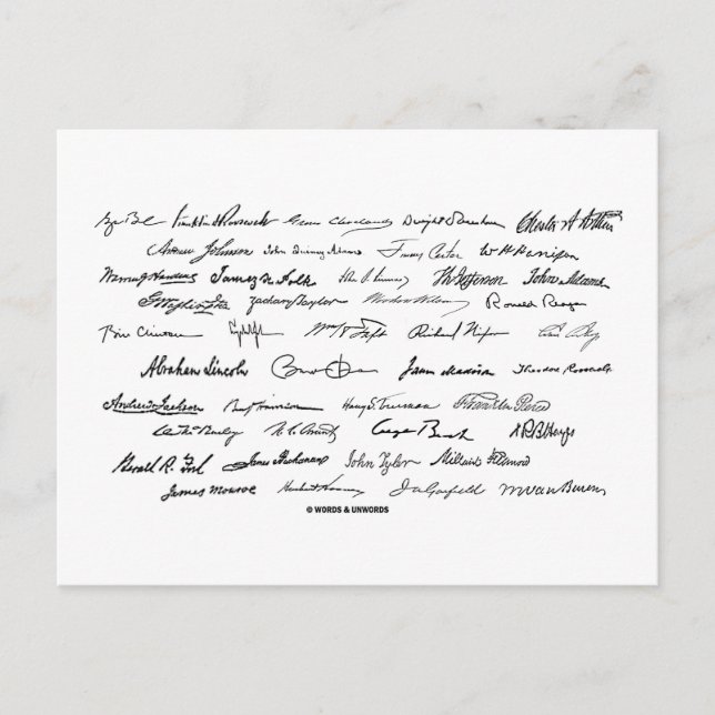 Carte Postale Signatures présidentielles (Présidents des États-U (Devant)