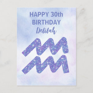 Carte Postale Signe astrologique du Verseau pour un anniversaire
