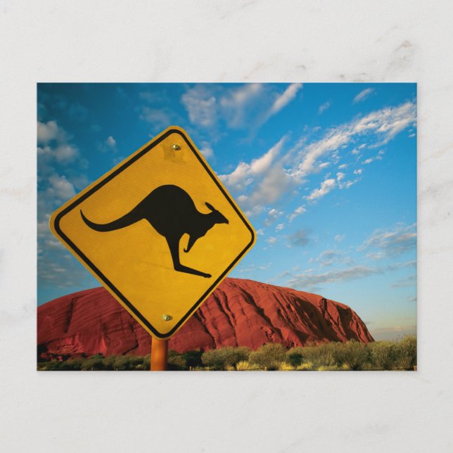 Carte Postale signe ayers rock kangourou (Devant)