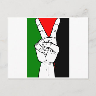 CARTE POSTALE SIGNE DE PAIX DU DRAPEAU PALESTINE