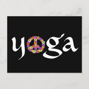Carte Postale Signe de paix floral Yoga