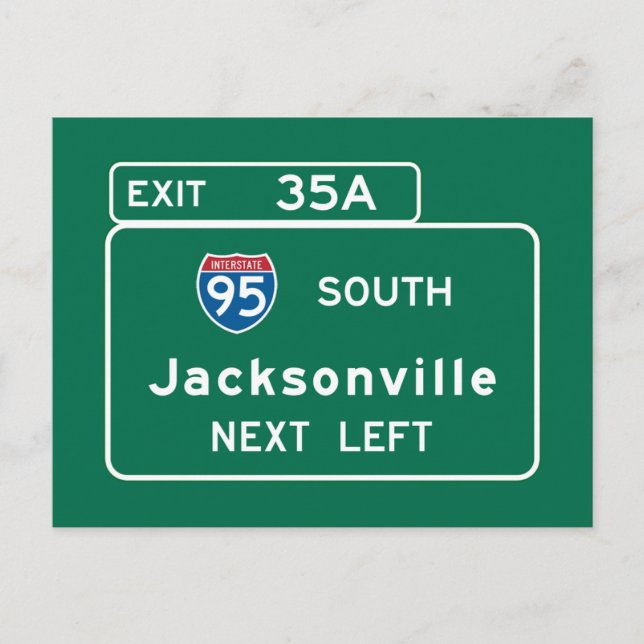 Carte Postale SIGNE DE ROUTE DE Jacksonville, FL (Devant)