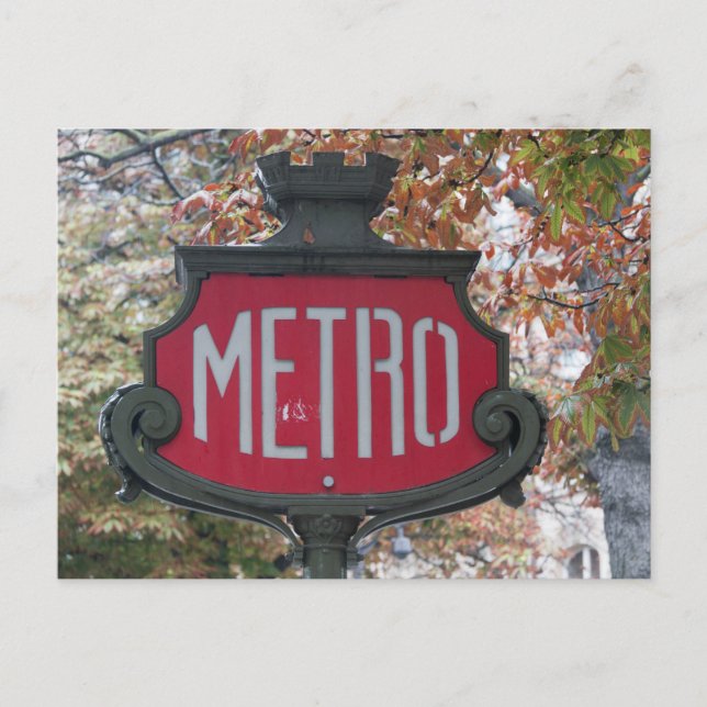 Carte Postale Signe du métro de Paris à Franklin D. Roosevelt (Devant)