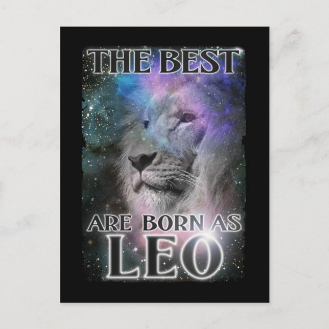 Carte Postale Signe du zodiaque Lion Anniversaire Lion né en jui (Devant)