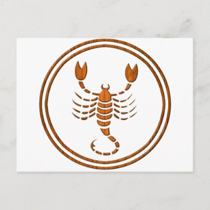 Carte Postale Signe du zodiaque Scorpion Bois Astrologie