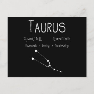 Carte Postale Signe du zodiaque Taureau Constellation Cadeau d'a