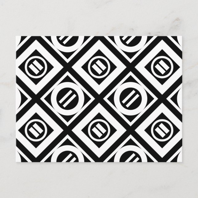 Carte Postale SIGNE ÉGAL BLANC Motif géométrique en noir (Devant)