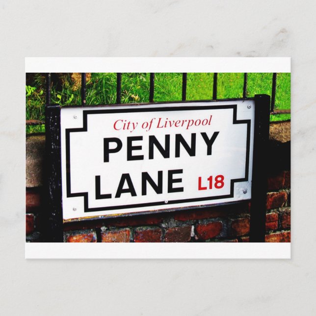Carte Postale signe Penny Lane Liverpool Angleterre (Devant)