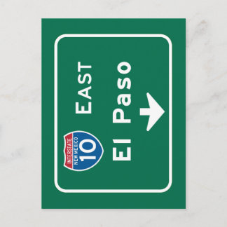 Carte Postale SIGNE ROUTIÈRE D'El Paso, TX