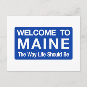 Carte Postale SIGNE ROUTIÈRE DU Maine - USA