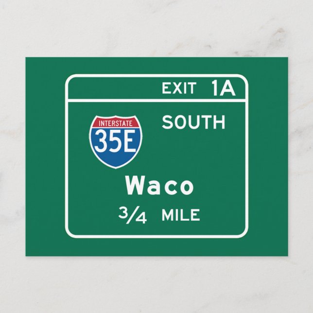 Carte Postale SIGNE ROUTIÈRE Waco, TX (Devant)