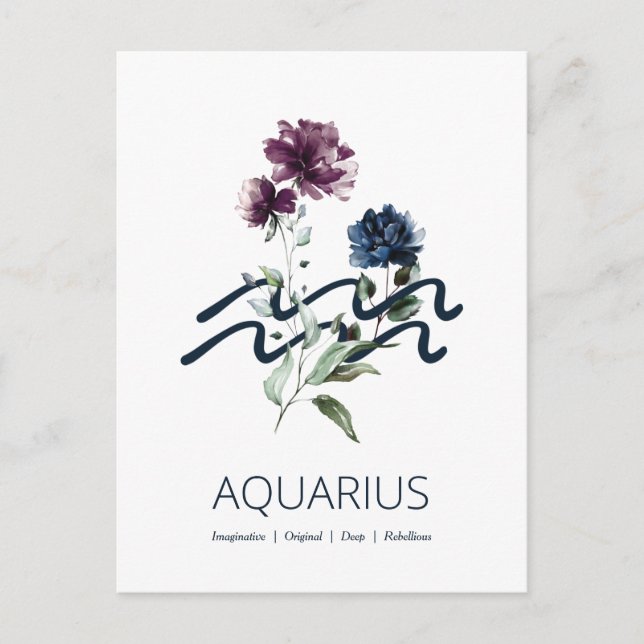 Carte Postale SIGNE Zodiaque Étoile Aquarius (Devant)
