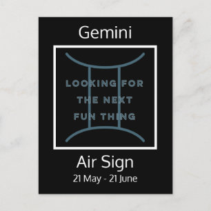 Carte Postale SIGNE Zodiaque Gemini Citation amusante en Pots Bl