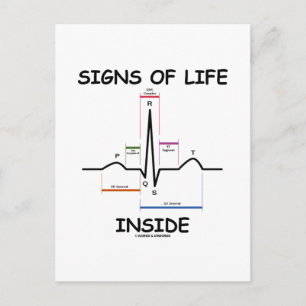 Carte Postale Signes de vie à l'intérieur (ECG/EKG Heartbeat)