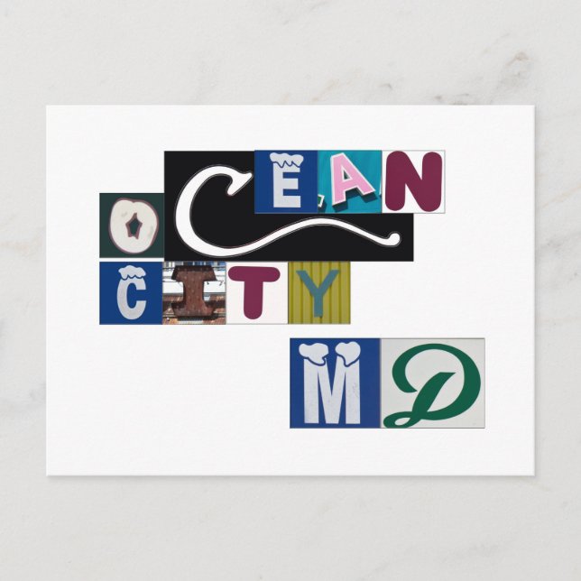 Carte Postale Signes MD Ocean City (Devant)