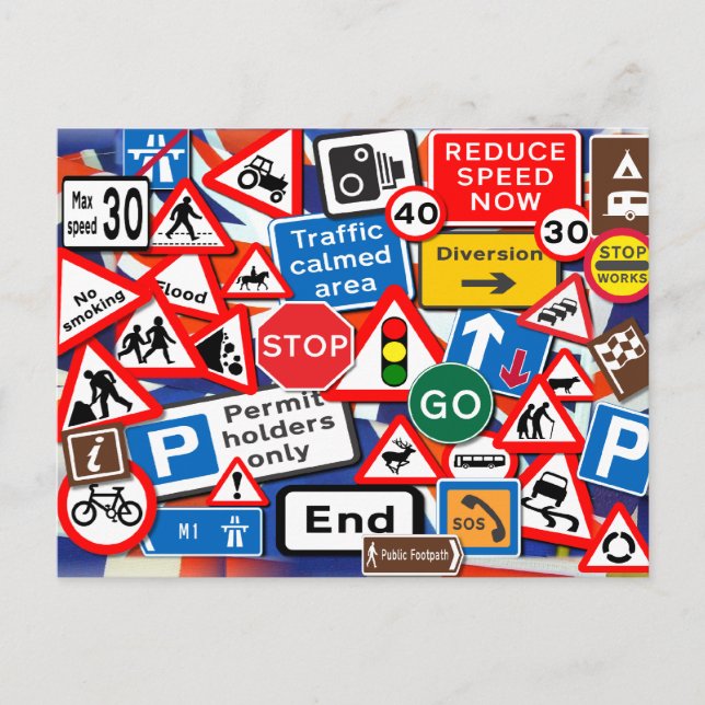 Carte Postale Signes routiers (Devant)