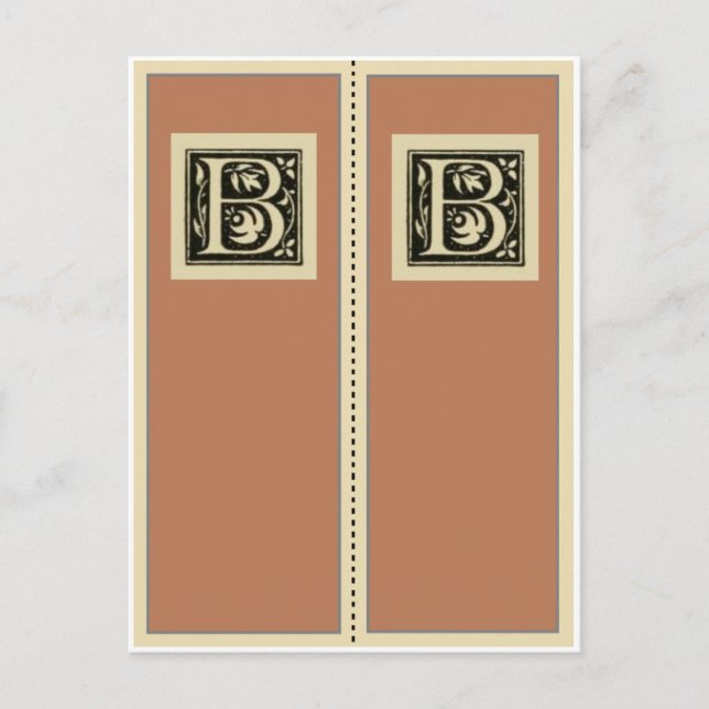 Carte Postale Signet Monogramme Vintage B (Devant)
