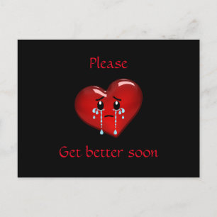 Carte Postale S'il vous plaît, allez-y bientôt. Cur rouge