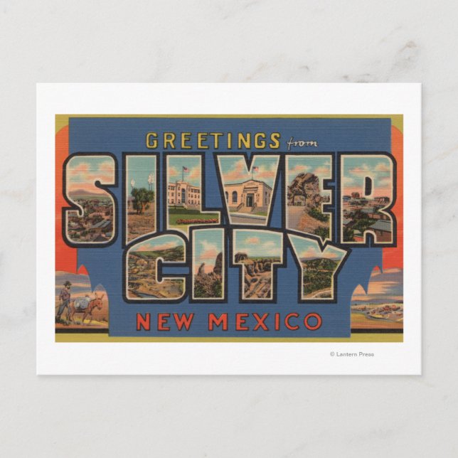 Carte Postale Silber City, Nouveau-Mexique - Scènes de grandes l (Devant)