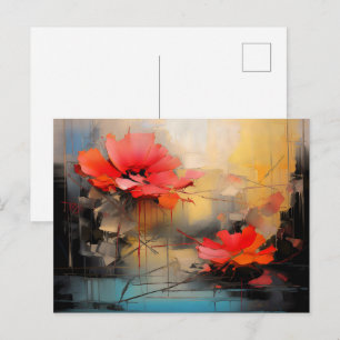 Carte Postale Silence cramoisi – Coquelicots abstraits dans la l