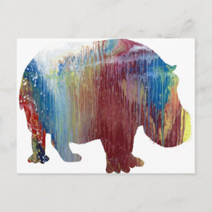 Carte Postale Silhouette Abstraite Hippopotame