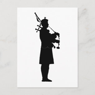 Carte Postale Silhouette Bagpiper
