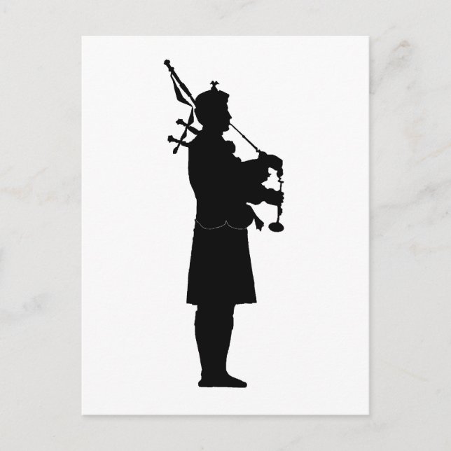 Carte Postale Silhouette Bagpiper (Devant)