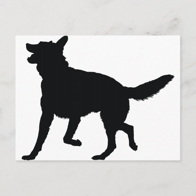 Carte Postale Silhouette berger allemand (Devant)