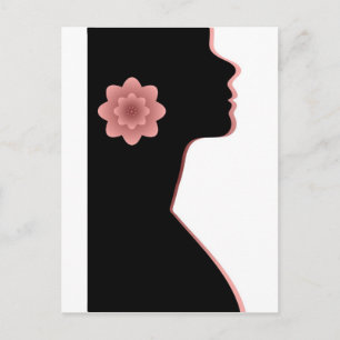 Carte Postale Silhouette d'abstraction Belle femme noir rouge
