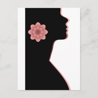 Carte Postale Silhouette d'abstraction Belle femme noir rouge