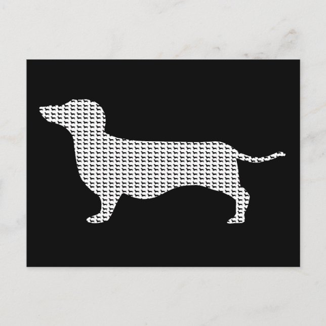 Carte Postale Silhouette Dachshund De Nombreux (Devant)