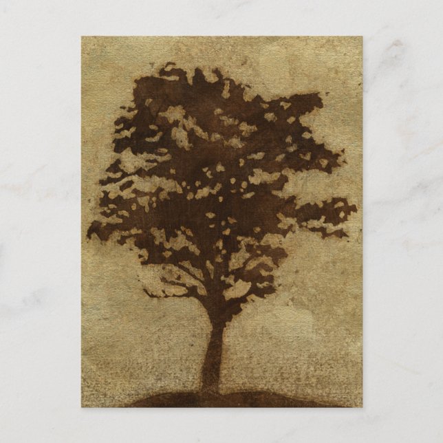 Carte Postale Silhouette d'arbre sur Arrière - plan de bronze (Devant)