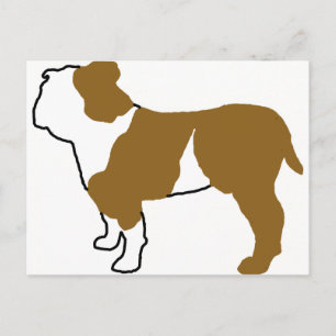 Carte Postale silhouette de bulldog