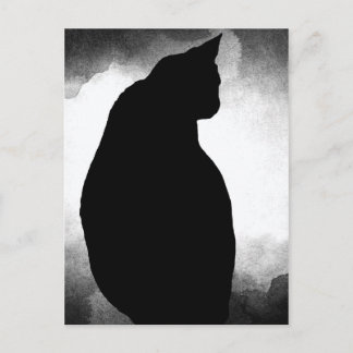Carte Postale Silhouette de chat noir