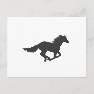 Carte Postale Silhouette de cheval noir