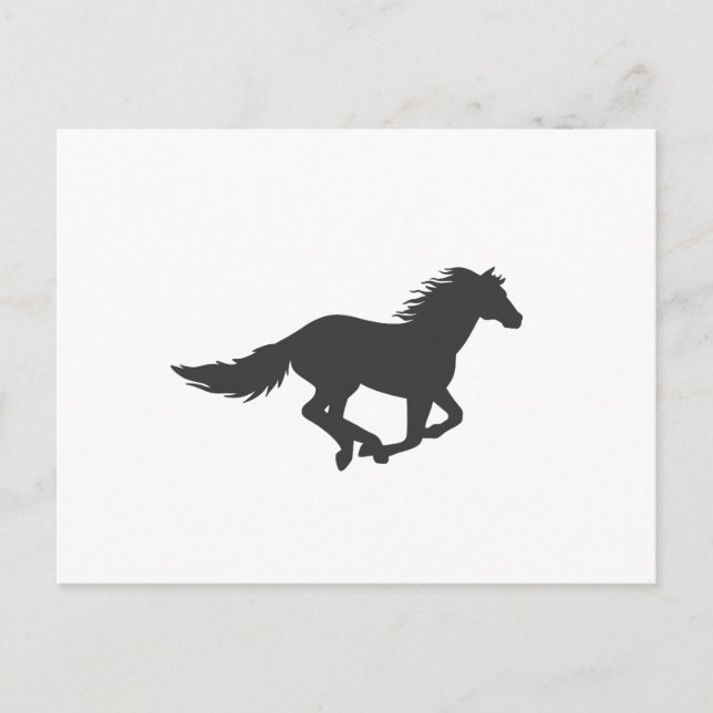 Carte Postale Silhouette de cheval noir (Devant)