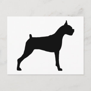Carte Postale Silhouette de chien de boxe