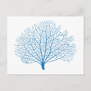 Carte Postale silhouette de corail bleu marine