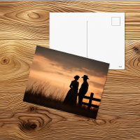 Silhouette de couple au coucher de soleil occident