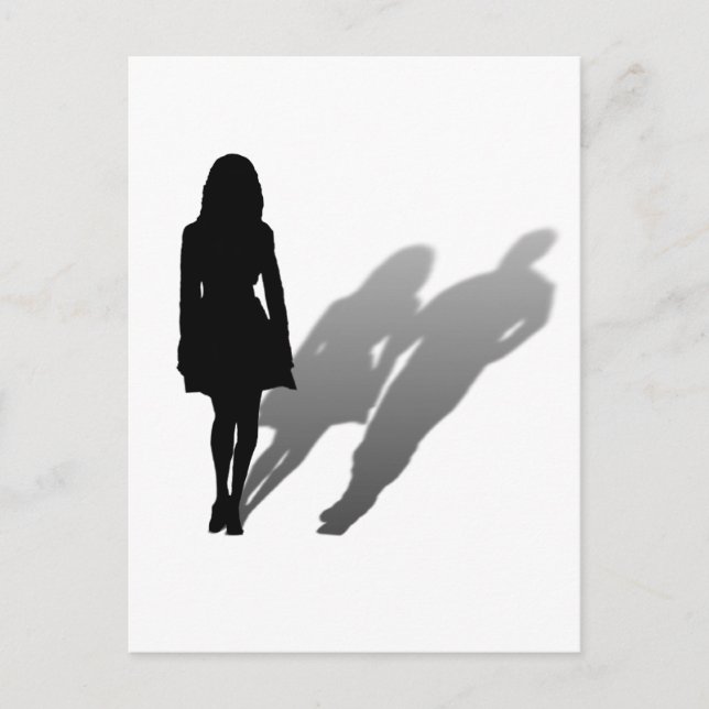 Carte Postale Silhouette de la femme disparue (Devant)