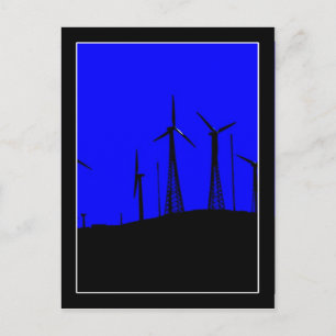 Carte Postale Silhouette de la ferme éolien Tehachapi