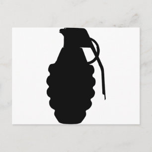 Carte Postale Silhouette de la grenade à main