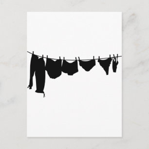 Carte Postale Silhouette de ligne de vêtements