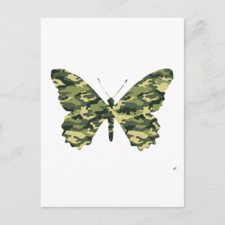 Carte Postale Silhouette de papillon Camouflage