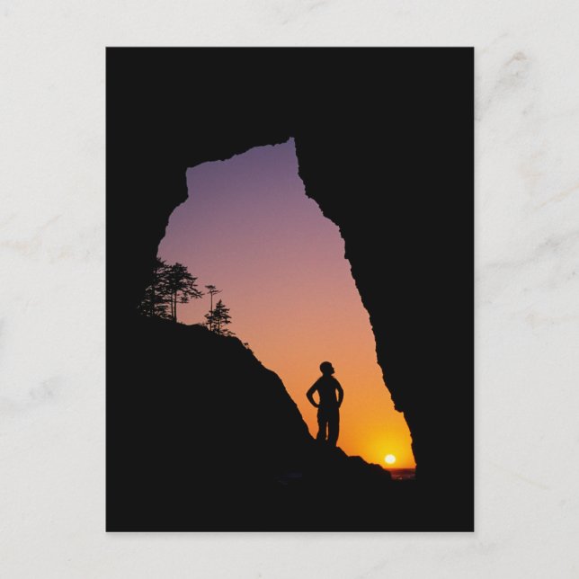 Carte Postale Silhouette de randonneur, Point des Arches, (Devant)